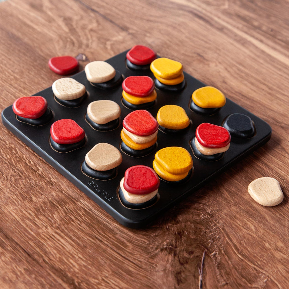 GIGAMIC Qawale Mini wooden pieces double as decor.