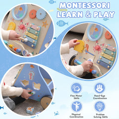 GiggleGems Ocean Walker shape sorter supports hand-eye coordination and problem solving.
