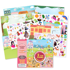 Giggles and Pebbles farm scene stickers boost imaginative storytelling with reusable pieces.