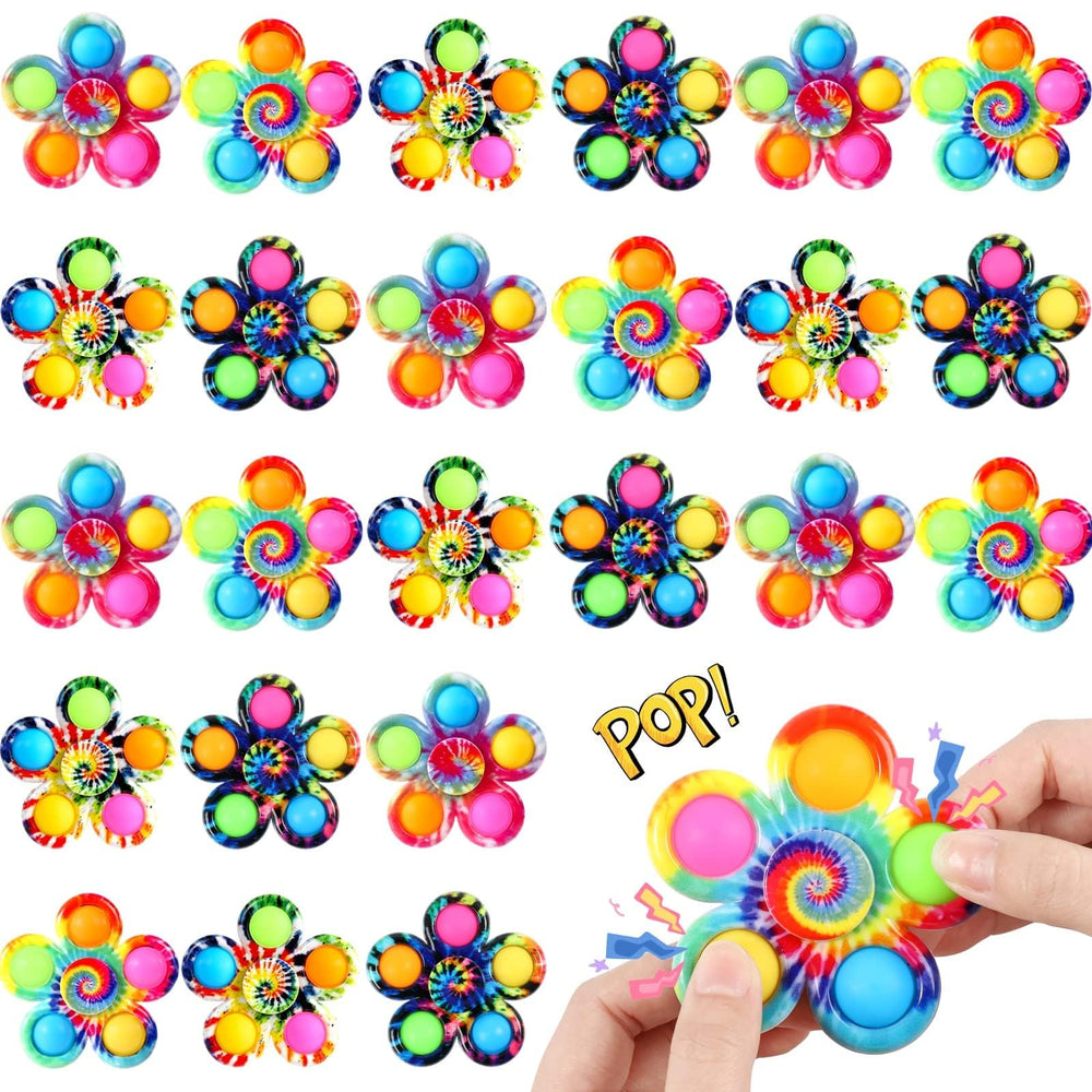 Gigilli 24-pack fidget spinners with bubble design for party favors and stress relief.