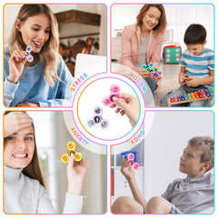 Gigilli glow-in-the-dark spinner for visibility in dim rooms during activities.