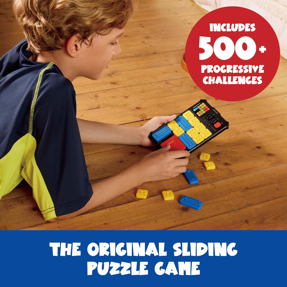 GiiKER Super Slide built-in challenges showcase varied brain teasers.