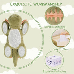 GILFWM dinosaur weighted plush belly close-up, even weight distribution for hugging.