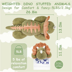 GILFWM dinosaur weighted plush, removable weights for easy cleaning.