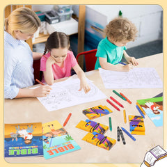 Gilprop bulk packaging includes 48 books and 48 crayons for easy gifting.