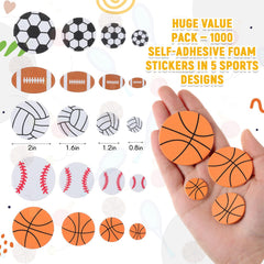 Gilprop foam basketball sticker for scrapbooks and rewards, simple peel-and-stick.