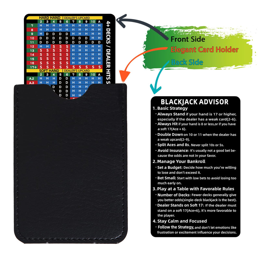 Gimao leather sleeve for blackjack card protecting reference during play.