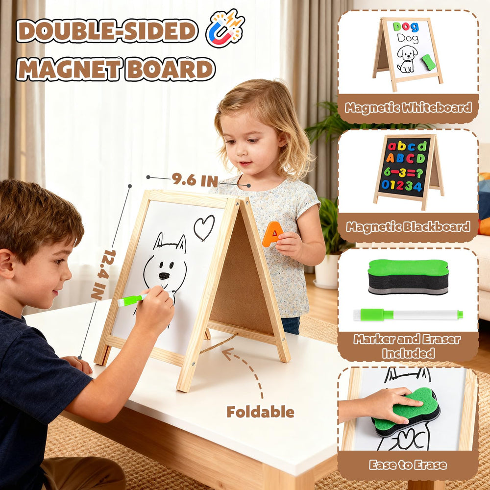 GINMIC double-sided magnetic board in use supports writing and counting.