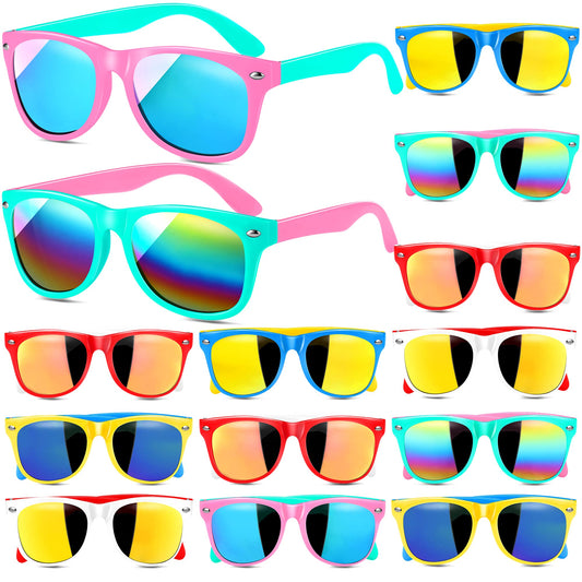 GINMIC kids sunglasses neon hornrim colors, ideal as party favors.