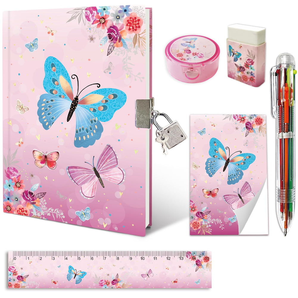 GINMLYDA girls diary with lock cover for private journaling on the go.