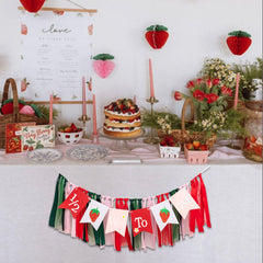 GIOGUK Handmade banner closeup shows delicate ribbon and paper craftsmanship.