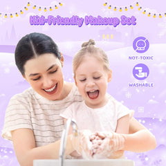 GirlsHome Kids Makeup Set washable materials for easy cleanup