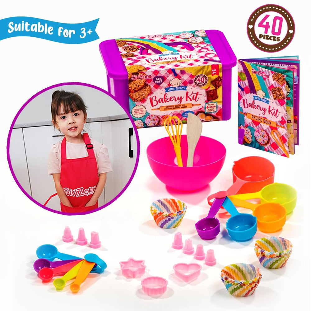 GirlZone Kids Baking Set includes colorful utensils for hands-on play and real kitchen confidence.