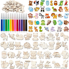 gisgfim 36-piece wooden magnet painting kit with jungle animals for kids' crafts to spark creativity.