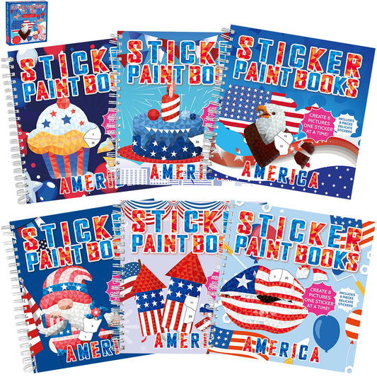 gisgfim 6pcs patriotic sticker book cover shows bold designs for creative kids' craft time