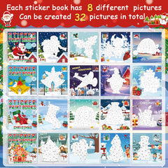 Gisgfim Christmas tree sticker paint book page invites focus during a vibrant seasonal art activity