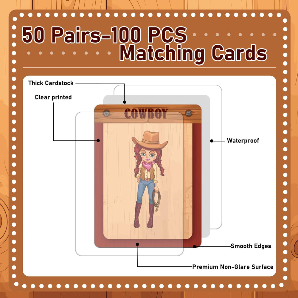 gisgfim cowboy memory cards treasure chest highlights visual memory through engaging Western motif