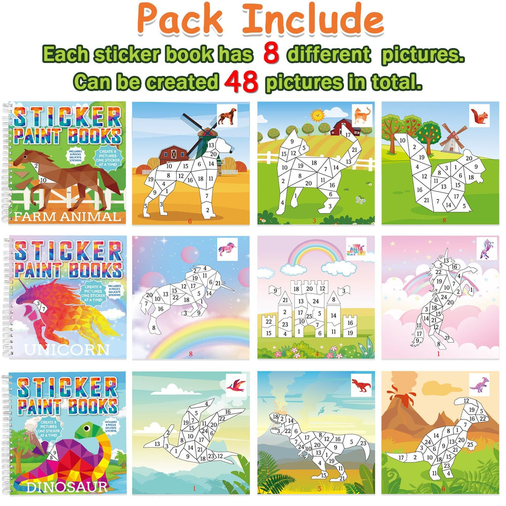 gisgfim farm animals sticker book sparks creativity with playful number-guided stickers.