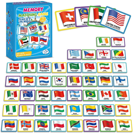 gisgfim flags of the world memory cards in a sturdy storage box
