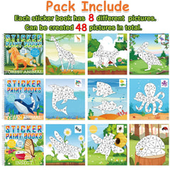 gisgfim marine animals sticker book promotes concentration while completing ocean-themed scenes.