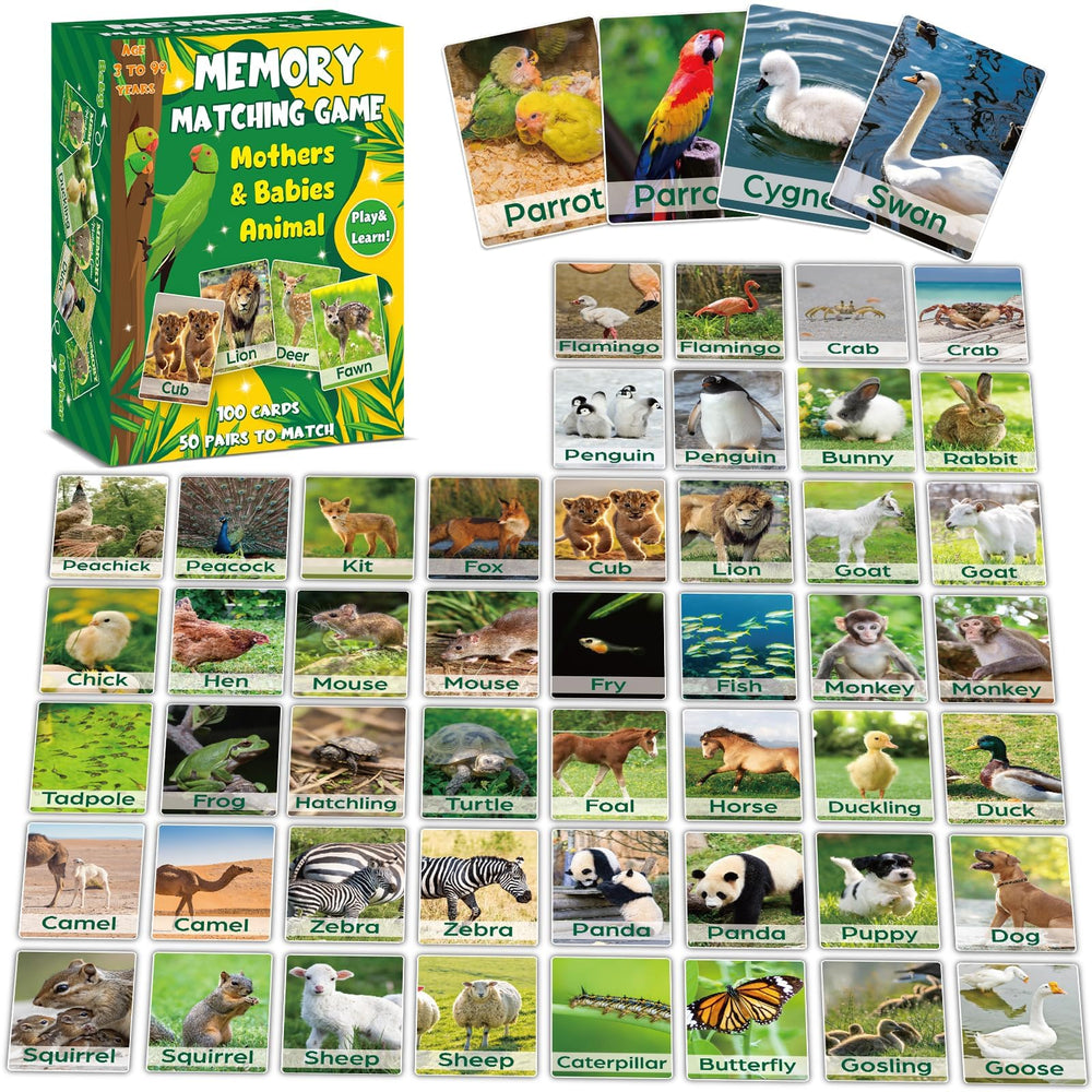 gisgfim mother and puppy memory card for early animal recognition and cognitive play