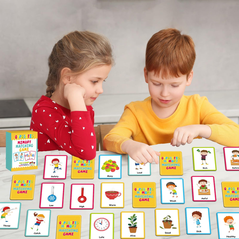 gisgfim opposites memory cards detailed illustrations with color-rich visuals to engage kids