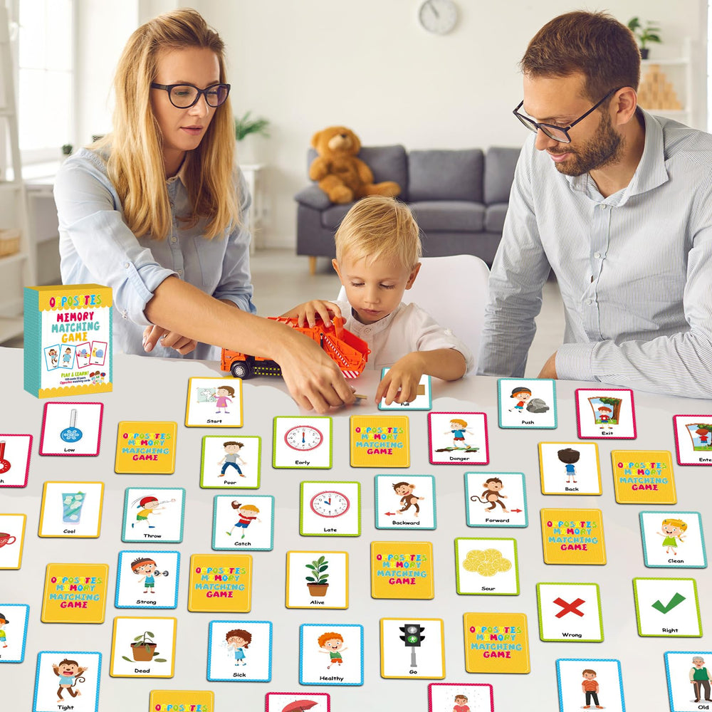 gisgfim opposites memory game in hand, kid-friendly size for easy handling