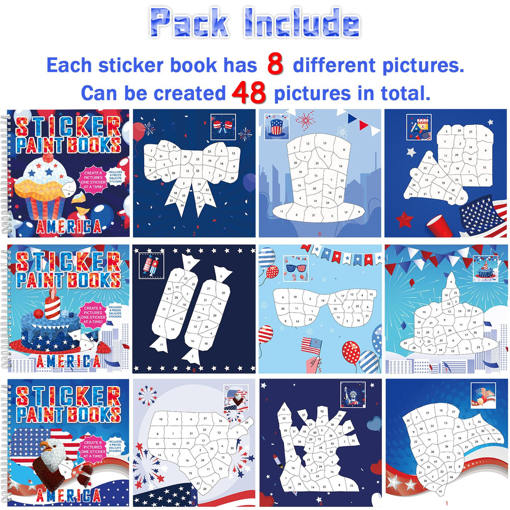 gisgfim patriotic sticker book pages collection displays vibrant inner pages for mindful sticker art