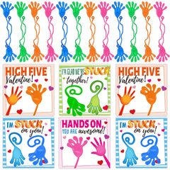 gisgfim valentine card with sticky-slappy-hands for classroom gift exchanges