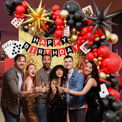 GIZIUXNE 12-inch red balloons add vibrant contrast to the arch