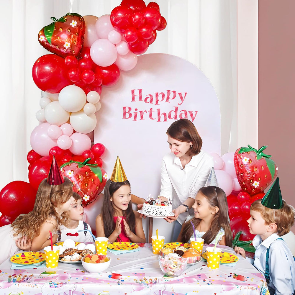 GIZIUXNE balloon arch kit ribbons and glue dots for easy assembly.