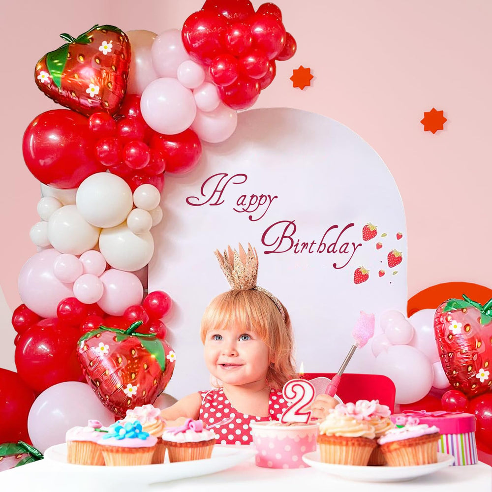GIZIUXNE red balloons deliver bold accents to berry-themed party decor.