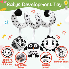 GKDOMS black and white high-contrast toy promotes visual focus during early months.