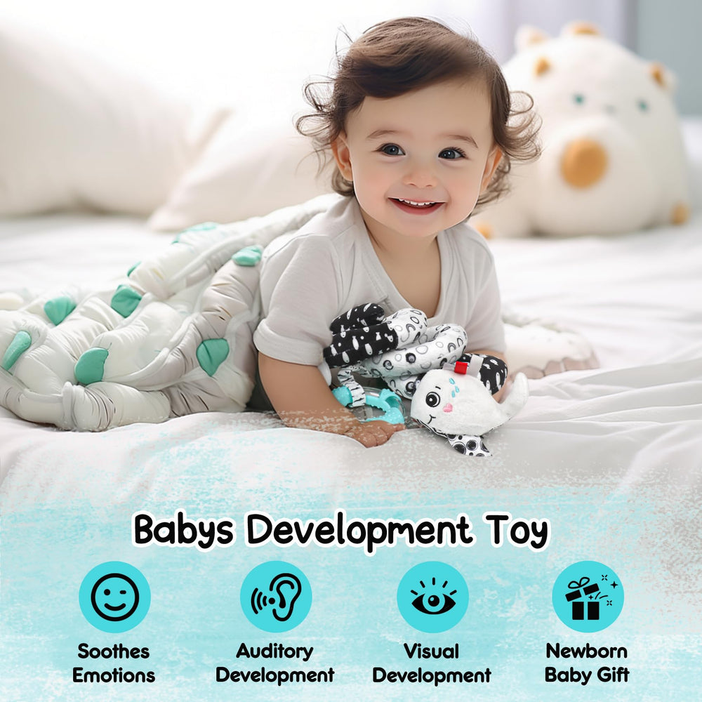 GKDOMS BPA-free soft fabric for safe grabbing and cuddling