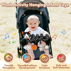 GKDOMS plush crib toy with rattle sounds to attract attention
