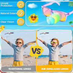GKTZ kids sunglasses size fit designed for ages 3–8 for secure wear.