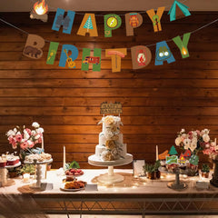 GLASNES camping theme decorations set boosts celebration vibe.
