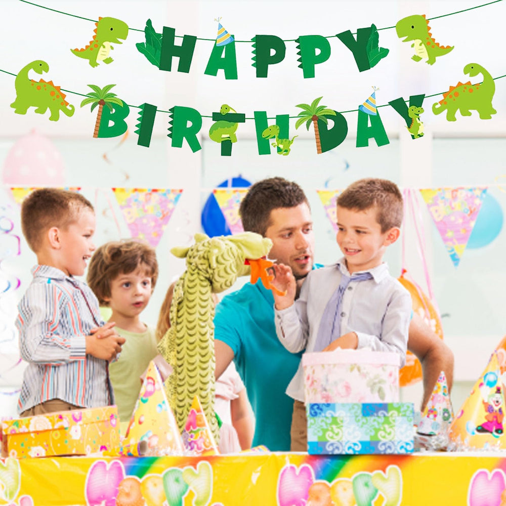GLASNES dinosaur banner backdrop creates photo-worthy moments.