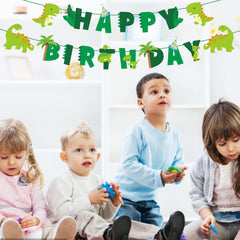 GLASNES dinosaur banner vivid colors enhance baby showers or celebrations.