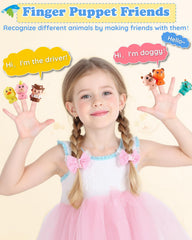 Gleamkid animals-finger-puppets-cow-chick-duck invites storytelling and role-play