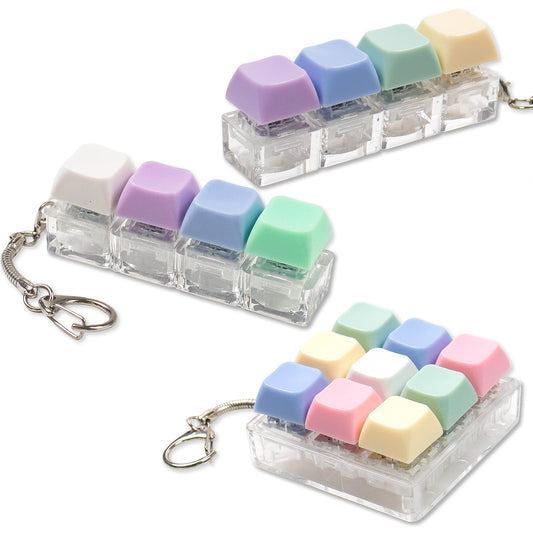 Gliging 4-key keyboard fidget toy in blue with crisp click