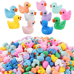 GliSun mini resin ducks in bright colors for fairy gardens and DIY decor.