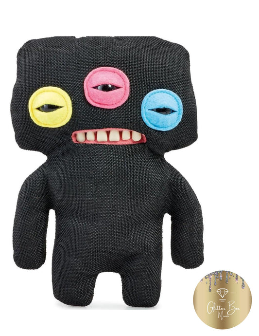 GLITTER BOX MIAMI Fugglers Annoyed Alien Plush bundle with exclusive sticker, perfect as a quirky desk companion.