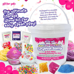 Glitter Galz mess-free slime storage bucket keeps slime fresh and organized