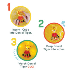 Glo Pals four reusable Daniel Tiger cubes included for immediate sensory play.