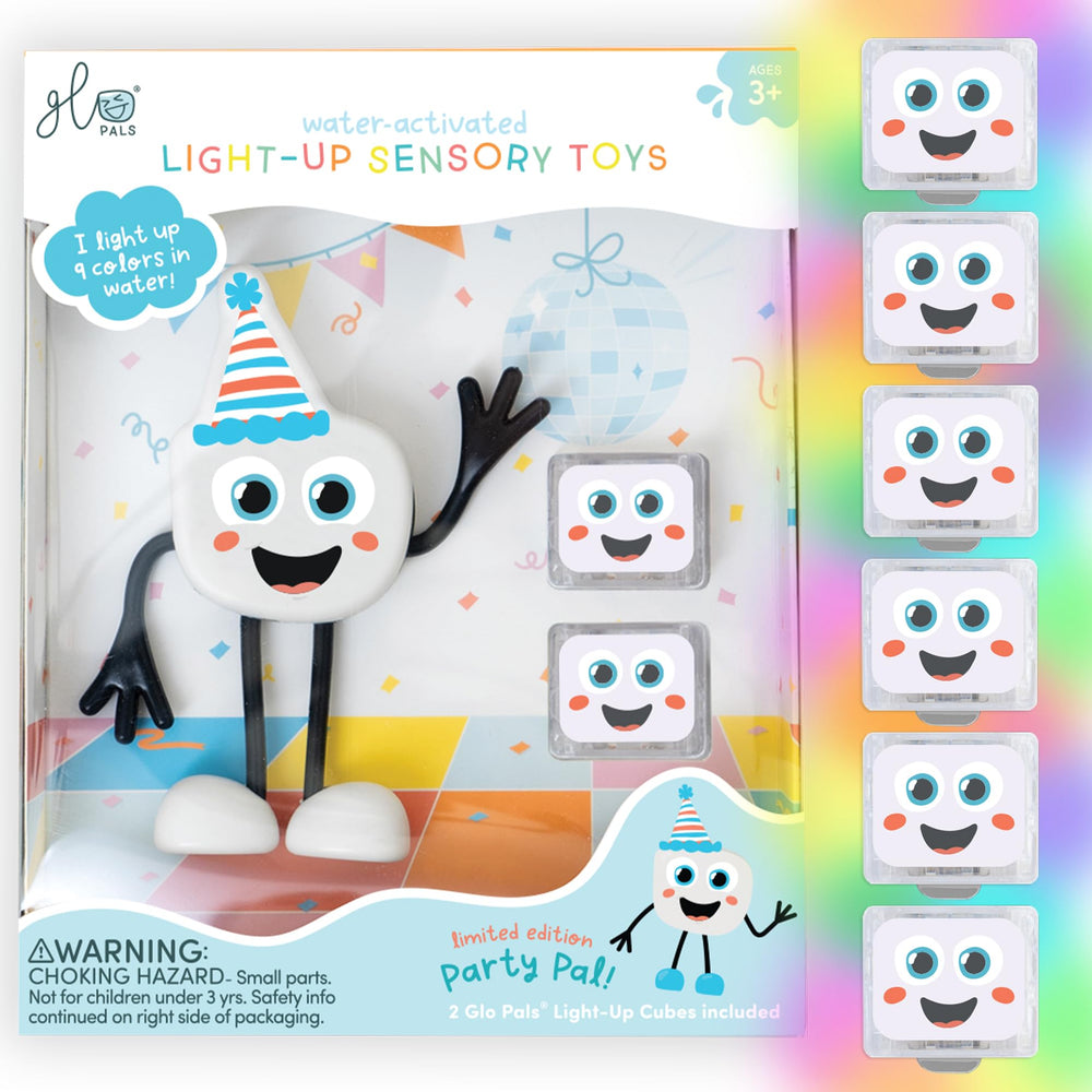 Glo Pals Party Pal water-activated bath toy glowing in tub for immersive play