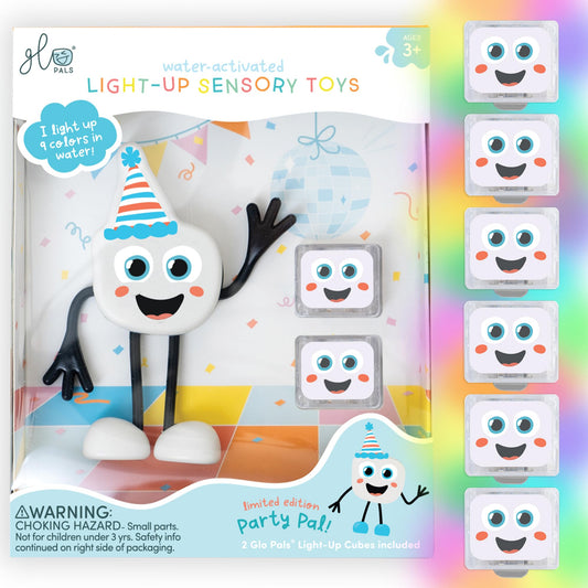 Glo Pals Party Pal water-activated bath toy glowing in tub for immersive play