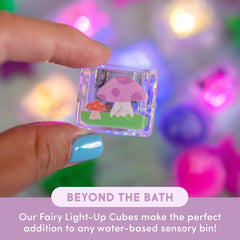 Glo Pals Winter bath cubes glow in water, adding a magical touch to tub time
