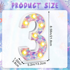 Glooglitter mermaid birthday light number 4 ideal wall display for mermaid theme.