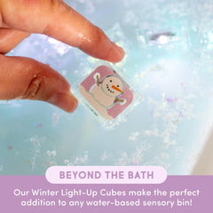 Glo Pals Winter design bath cube creates a cozy glow for imaginative play